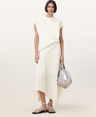 AllSaints Viscose Leia Harley 2-in-1 Midi Dress, Size: XS