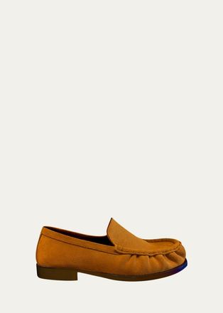 Dries Van Noten Ruched Suede Loafers