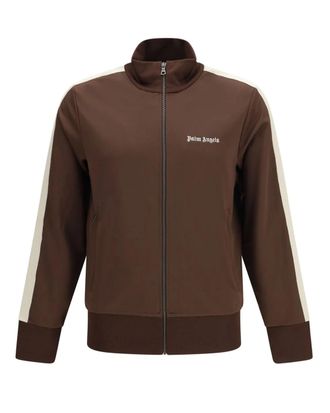 Palm Angels Classic Logo Track Top with High Collar and Zippered Pockets