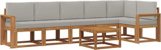 vidaXL Conjunto De Sof&aacute;s De Exterior 7 Uds. Gris Natural Y Claro Vidaxl