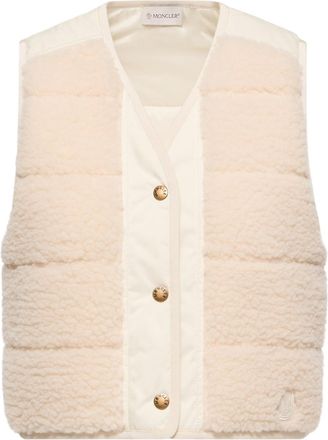 Moncler Moncler Fluffy Teddy Padded Vest, Women, White, Size: 38