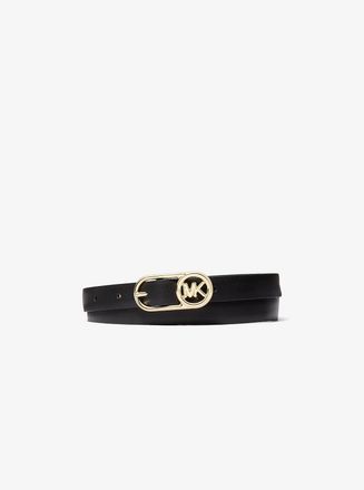 Michael Kors Logo Buckle Leather Belt