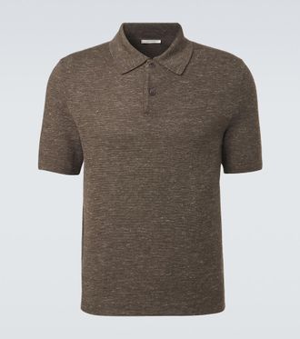 The Row Ravi silk, cashmere, and linen polo shirt