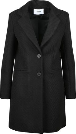 La Kore Black Fitted Wool-Blend Coat