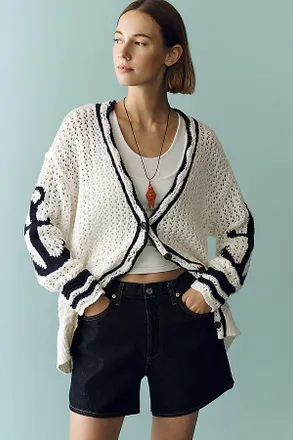 Maeve Open-Stitch Anchor Cardigan