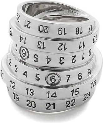 Maison Margiela Minimal Numeric Ring - Dames - Ringen - Grijs - L - Accessoires
