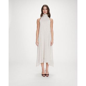 Grace & Mila Mouwloze maxi jurk met stippen VALORIA