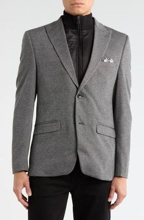 Soul of London Peak Lapel Sport Coat with Removable Dickey in Black/Noir at Nordstrom Rack, Size 38