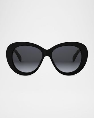 Celine Triomphe Logo Oval Acetate Sunglasses