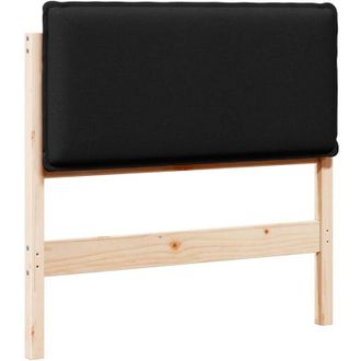 vidaXL Upholstered Headboard Natural and Black 100 cm Solid Pine Wood vidaXL