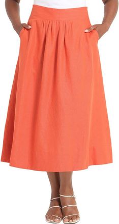 Estelle Kaia Linen Blend Skirt in Persimmon at Nordstrom, Size 20W