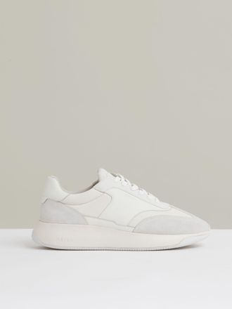 Reiss White Bonded-leather Suede Running Trainers, E41