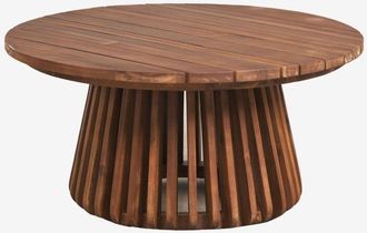 Sklum Mesa De Centro Para Jard&iacute;n Redonda &Oslash;80 Cm En Madera De Acacia Mura Sklum