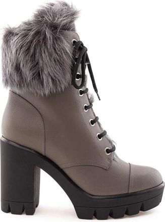 Giuseppe Zanotti Combatlaars met Binnenvoering van Bont - Dames - Laarzen met Hak - Bruin - 40 EU - Leer - Schoenen