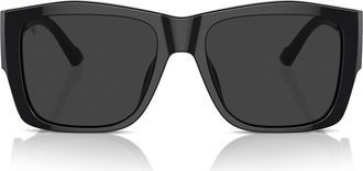 Ferrari 56mm Polarized Square Sunglasses in Black /Polar Grey at Nordstrom