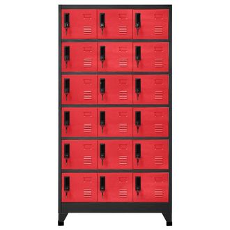 Berkfield Home Locker Cabinet Anthracite & Red 90x40x180 cm Steel | Size: 90 x 40 x 180 cm