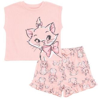 Disney Waffle T-Shirt & Shorts Set in Marie Pink Pink at Nordstrom, Size 3-6M