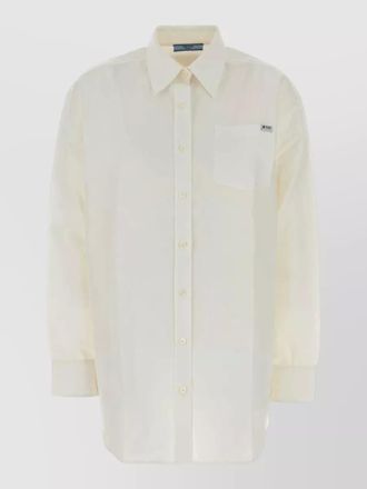 Prada linen blend shirt chest pocket long sleeves