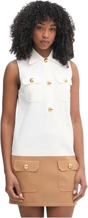 Elisabetta Franchi Abito Corto in Maglia - - Dresses - Donna - Beige - M
