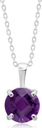 MAX + STONE 14k Yellow or White Gold 8mm Gemstone Round Pendant Necklace with 18 Inch Chain