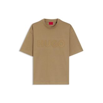 HUGO BOSS Oversized-fit cotton T-shirt with reflective logo