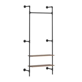 SoBuy Sobuy Perchero De Pared De 2 Estantes Negro 92x48x220cm Moderno Kls20-sch