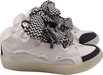Lanvin Curb Sneakers in White Leather