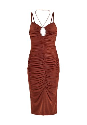 Faina Jurk Dames bruin