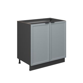 Vicco Armario Bajo Para Fregadero Fame-line, Azul Claro-gris, 80 Cm Con Estante, Sin Encimera Vicco