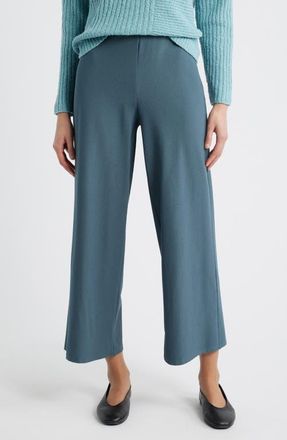 Eileen Fisher Ankle Wide Leg Pants in Eucalyptus at Nordstrom, Size Large