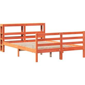 vidaXL Bed Frame without Mattress Wax Brown 140x200 cm Solid Wood Pine vidaXL