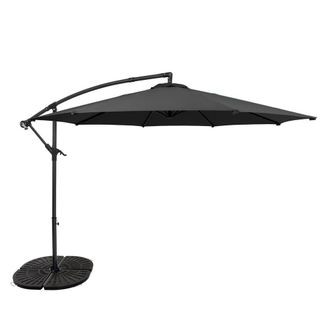 MonsterShop Cantilever Parasol 3m With Full Fan Base - Grey