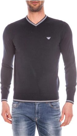 Armani Jeans V-neck Trui - Heren - V-hals truien - Blauw - S - Truien & Vesten