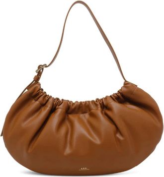 A.P.C. Gathered Shoulder Bag - Dames - Schoudertassen - Bruin - ONE Size - Katoen - Tassen