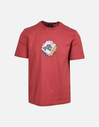 Paul Smith Mens PAUL SMITH ZEBRA T SHIRT RASPBERRY - Pink/Red - Size: 38