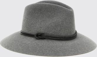 Brunello Cucinelli Cappello a tesa larga in feltro di lana con monile