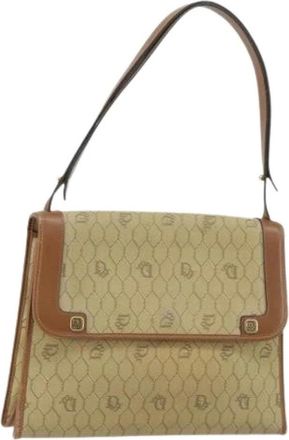 Dior Pre-owned Shoulder Bags, female, Beige, Size: ONE SIZE Pre-owned Vintage Honeycomb Canvas Shoulder Bag