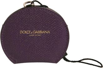 Dolce & Gabbana Accessories, unisex, Purple, Size: ONE SIZE Round Logo Hand Mirror Holder