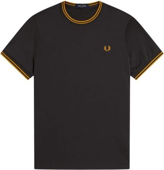 Fred Perry Twin Tipped T-Shirt - Heren - T-shirts - Grijs - XL - Katoen - Tops