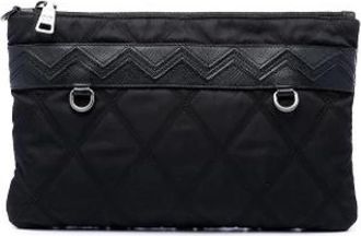 Prada Pre-owned Quilted Nylon Clutch - Dames - Vintage Clutch - Zwart - ONE Size - Nylon - Vintage