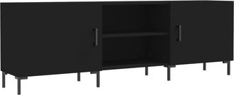 vidaXL Vidaxl - Mueble Para Tv Madera De Ingenier&iacute;a Negro 150x30x50 Cm