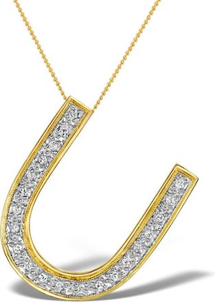 The Diamond Store Diamond 0.15ct 9K Gold Initial Pendant - RTC-G3816