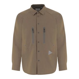 And Wander Light Jackets, male, Brown, Size: XL Nylon Shirt With Contrast Back Panel