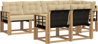 vidaXL Conjunto De Sof&aacute;s De Exterior 7 Uds. Y Beige Vidaxl
