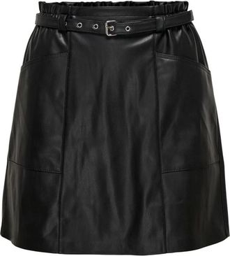 Only Zwarte Polyester Mini Rok - Dames - Korte rokken - Zwart - S - Polyester - Rokken