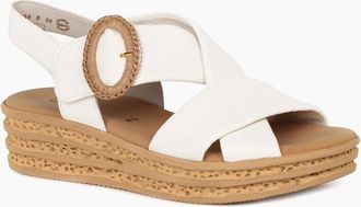 Gabor Womens Auckland Womens Wedge Sandal - White - Size: 6.5
