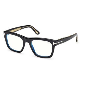 Tom Ford Glasses, unisex, Black, Size: 52 MM Icon Blue Block Square Optical