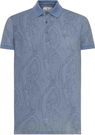 Etro Cotton Polo Shirt With Arnica Pattern
