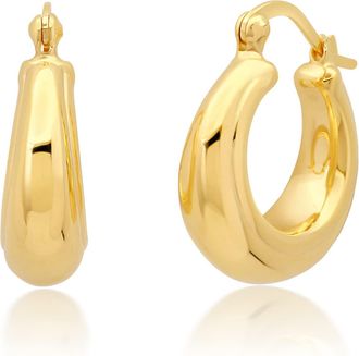MAX + STONE 14K Yellow Gold Plated Lightweight Chunky Hoop Earrings