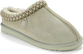 Dearfoams Fireside by Dearfoams Mens Grafton Genuine Shearling Clog Slipper with Embroidery